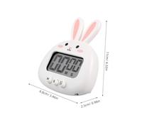 FONDOTIN 2 Pcs Digital Cartoon Rabbit Timer Silent Visual Countdown Timer for Study Cooking Baking with Screen Loud Clear Alarm Hidden Desktop Stand Bright Design