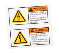 FONDOTIN 2 Pcs Electric Shock Warning Stickers High Voltage Safety Labels for Mechanical Equipment Installation Easy Caution Signs