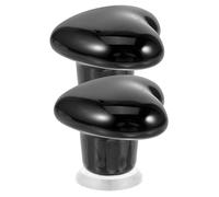 FONDOTIN 2 pcs Heart Shaped Toilet Button Assistants Easy Press Decorative Flush Button Helpers for Bathroom Toilet Black Color Creative Chic Design for Home and Hotel Use