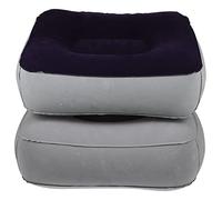 FONDOTIN 2 Pcs Inflatable Foot Rest Pillow with PVC Flocking Fabric Comfortable Travel Cushion for Leg Circulation and Muscle Relief Portable Foot Stool for Outdoor Airplane Car Office Use