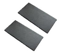 FONDOTIN 2 Pcs Insulated Black Sushi Plates Non Slip Multipurpose Food Display Platters for Desserts Sashimi Steak Safe Natural Material Oblong Serving Platters for Household Use
