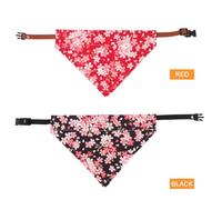 FONDOTIN 2 Pcs Pet Triangle Scarf Collar for Dogs and Cats Lightweight Pet Accessories with Sweet Printed Pattern Comfortable Fit for Home Party and Park Use Random Color