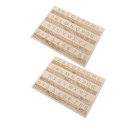 FONDOTIN 2 Pcs Portable Wooden Braille Alphabet Board with Raised Dots for Blind People Learning Aid Compact Lightweight Braille Teaching Tool with Rounded Corners for Safe Use Adults