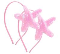 FONDOTIN 2 pcs Sea Star Headbands Lightweight Sequin Hair Accessories for Little Safe Material Glitter Hairbands for Birthday Parties Masquerades and Festivals