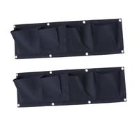 FONDOTIN 2 Pcs Wall Hanging Plant Bag Black Felt Planter Vertical Garden Container for Indoor Outdoor Balcony Growing Succulents Herbs Flowers