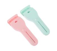 FONDOTIN 2 Pieces Eyelash Curlers with Brush, Plastic Lash Curling Clips for Makeup, Long Handle Beauty Tools for Precise Lash Styling, Suitable for Daily Eye Makeup