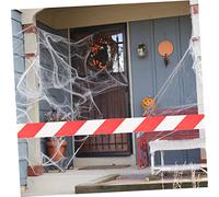 FONDOTIN 2 Rolls Red White Striped PE Caution Tape Non Adhesive Barrier Tape Weather Resistant Safety for Construction Sites Road Works and Halloween Safety
