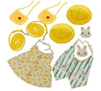 FONDOTIN 2 Sets Bunny Clothes Set for Walking Rabbit Includes Leashes Hats Accessories Durable Breathable for Pets Weddings Holidays Outdoor Activities