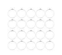 FONDOTIN 20 Pcs 40mm Stainless Steel Circle Hanging Pendant Earrings Accessories for DIY Jewelry Making, Silver Jewelry Dangler Supplies for Crafting Beading Earring Designs