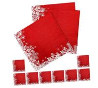 FONDOTIN 20 Sheets Christmas Napkins Snowflake Napkins Let Bulk Winter Serving Christmas Party Table Decor Happy Snowflakes Decoration Holiday Serve White Shape Guest Paper Red