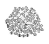 FONDOTIN 200pcs DIY Punk Style Bullet Cone Spikes for Clothing and Crafts Silver Plastic Studs for Leather Shoes and Accessories Easy Sew Rivets for Custom Punk Fashion