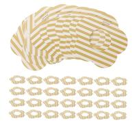 FONDOTIN 200pcs Drip Paper Holders for Ice Cream Cones Decorative Popsicle Catchers with Gold Stripe Design Mess Popsicle Holder for Adults Portable Lightweight Paper Trays for Travel and