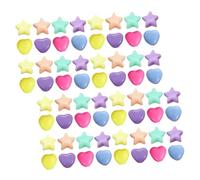 FONDOTIN 200pcs Macaron Color Star and Heart Shape Beads Five Pointed Stars Hearts Decorative Spacer Beads for DIY Jewelry Making Necklace and Bracelet Craft Supplies