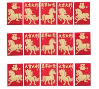 FONDOTIN 2026 Chinese New Year Red Envelopes Horse Design 60pcs Lunar New Year Money Packets Angora Red Matte Glitter Finish Spring Festival Giving