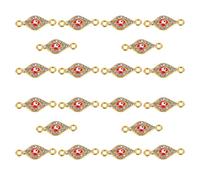 FONDOTIN 20Pcs Alloy Evil Eye Charms for Jewelry Making High Polish DIY Bracelet Charms with Red and White Inlay Hanging Ornaments for Crafting Accessories