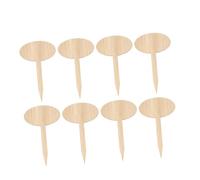 FONDOTIN 20pcs Bamboo Plant Markers with Oval Tip T-Type Style Natural Garden Labels for Seedlings Flowers and Herb Identification for Nursery Balcony and Outdoor Use