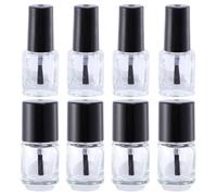 FONDOTIN 20pcs Empty Nail Polish Bottles Glass Square round Bottles Brush Cap for DIY Nail Art Sample Liquid