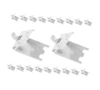 FONDOTIN 20pcs Heavy Duty Stainless Steel Refrigerator Shelf Clips with Raised Edge Design Easy Install Cooler Shelf Supports for Industrial Freezers Teaching Equipment and Storage