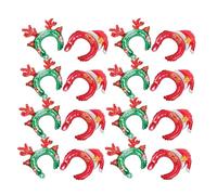 FONDOTIN 20Pcs Inflatable Christmas Hairbands Lightweight Party Headband with Cartoon Santa Hats and Reindeer Antlers for Photo Props and Festive Decorations