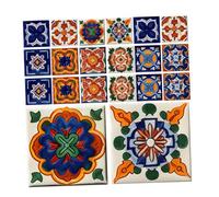 FONDOTIN 20pcs Moroccan Peel and Stick Tile Stickers PVC Kitchen Wall Decals Removable Self Adhesive Backsplash Covers for Indoor Wall Decoration