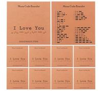 FONDOTIN 20pcs Morse Code Learning Cards for Beginners - Alphabet Study Tool, Romantic I Love You Message, Educational Friendship Bracelet Gift for and Couples