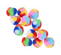 FONDOTIN 20pcs Rainbow Cat Ball Toy Interactive Kitten Balls Soft Plush Material for Indoor Cats Pet Supply