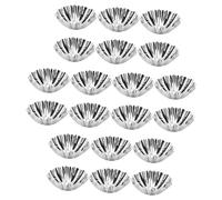 FONDOTIN 20Pcs Stainless Steel Egg Tart Molds Non-Stick Baking Cups for Muffins Pudding Jelly Desserts Heat-Resistant DIY Bakeware for Home Kitchen Bakery Restaurant