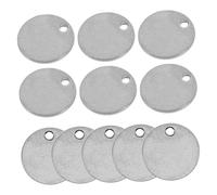 FONDOTIN 20Pcs Stainless Steel Round Blank Tags Silver Tone Sublimation Metal Stamping Discs for Jewelry Making Name Tags Pet Id Keychain Pendants