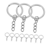 FONDOTIN 20Pcs Stainless Steel Split Key Rings with Flat Design for DIY Crafts Jewelry Making Car and Office Keys Rust-Resistant Keychain Supplies