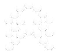 FONDOTIN 20pcs Transparent Glass Nail Color Cards Round Dome Cabochons Nail Art Display Tips for Salon and DIY Polish Organization and Practice