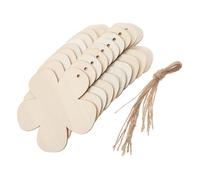 FONDOTIN 20pcs Unfinished Wood Flower Cutouts for DIY Crafts Sturdy Wooden Slices for Painting and Handmade Decorations Blank Wood Pieces for Creative Indoor Home Decor