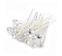 FONDOTIN 20pcs Women S White U-shaped Metal Hairpins with Rhinestone Bling Crystal Alloy Hair Clips for Wedding Bridal Hair Accessories