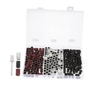 FONDOTIN 210pcs Nail Sand Rings Polishing Heads with Rough Surface for Manicure and Pedicure Suitable for Natural Nail Grinding Dead Skin Removal Convenient Storage Box Included