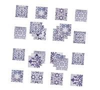 FONDOTIN 24 pcs Vintage Floral Tile Decals Self-Adhesive Square Wall Stickers for Bathroom Kitchen Living Home Decor Vintage Style