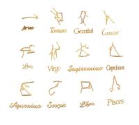 FONDOTIN 24pcs DIY Zodiac Epoxy Accessories for Pendant and Jewelry Making Smooth Edges Shiny Twelve Constellation Charms for Hairpins Phone Cases Bracelets and Craft Projects