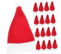 FONDOTIN 24PCS Mini Santa Claus Hats Christmas Wine Bottle Covers Cutlery Organiser Bags Festive Tableware Decoration for Holiday Parties Family