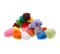 FONDOTIN 24Pcs Needle Felting Wool Roving Bulk Colors Soft Handmade Felting Yarn for DIY Crafts for Wool Craft Projects
