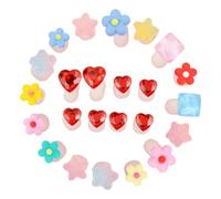 FONDOTIN 24pcs Silicone Toe Separators Set for Pedicure Decorative Daisy, Star, and Red Heart Designs, Soft Gel Dividers for Nail Polish Application, Toe Separators for Women’s Salon and Home Use