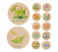 FONDOTIN 24pcs Wooden Dinosaur Memory Matching Game Educational for Cognitive Development Early Learning Animal Matching for Preschool