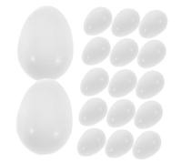 FONDOTIN 25pcs Realistic Plastic Fake Bird Eggs for Parrots White Hatching Props Simulated Nest Eggs for Multispecies Bird Accessories and Breeding Management