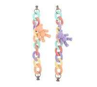 FONDOTIN 2pcs Acrylic Phone Case Chains DIY Decorative Hanging Chains for Mobile Phone Shells Rainbow Color Bear Design and Stylish Accessories for Smartphone Cases