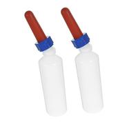 FONDOTIN 2pcs Animal Feeding Bottles with Soft Silicone Nipples Lamb Nursing Bottles for Farm Zoo Puppy Calf Goat and Pet Feeding Easy to Clean