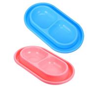 FONDOTIN 2pcs Ant Ant Double Cat Bowls with Moat Design for Food and Water Separation Non Slip Stable Base Easy to Clean Pet Feeding Dish for Cats and Small Dogs at Home Apartment