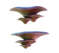 FONDOTIN 2pcs Aquarium Mushroom Ornament for Reptile Terrarium Fish Tank Decor Water-resistant Faux Mushroom Hideout for Gecko Turtle Snake Habitat Enhancement and Visual Interest