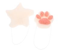FONDOTIN 2pcs Baby Bath Sponge for Newborns: Natural Baby Bath Scrubber - Cute Sea Star & Cat Paw Shapes Pad for Shower Time