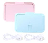 FONDOTIN 2pcs Baby Wipe Warmers Portable Tissue Warmers with Cables Abs Material Large Capacity Light Weight Soothing and Calming Baby Warming Wipes for Home and Outdoor Travel