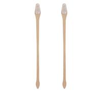 FONDOTIN 2pcs Bamboo Pet Toothbrushes for Dogs and Cats with Double Head Design, Comfortable to Hold and Quick Drying Nylon Bristles, for Daily Oral Care and Dental Cleaning