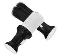 FONDOTIN 2pcs Barber Neck Duster Brush Hair Cleaning Soft Neck Duster for Salon and Barber Powder Application Black and White Bristle Hair Salon Supplies