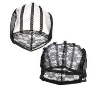 FONDOTIN 2pcs Black Breathable Net Wig Caps Made of Polyester with Good Air Permeability for Wig Making and Comfortable Fit Suitable for Concerts and Stage Plays