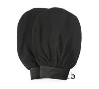 FONDOTIN 2pcs Black Exfoliating Gloves Bath Scrubber Mitts with Rough and Rounded Edges for Shower Body Scrub Dead Skin Removal Home Spa Use